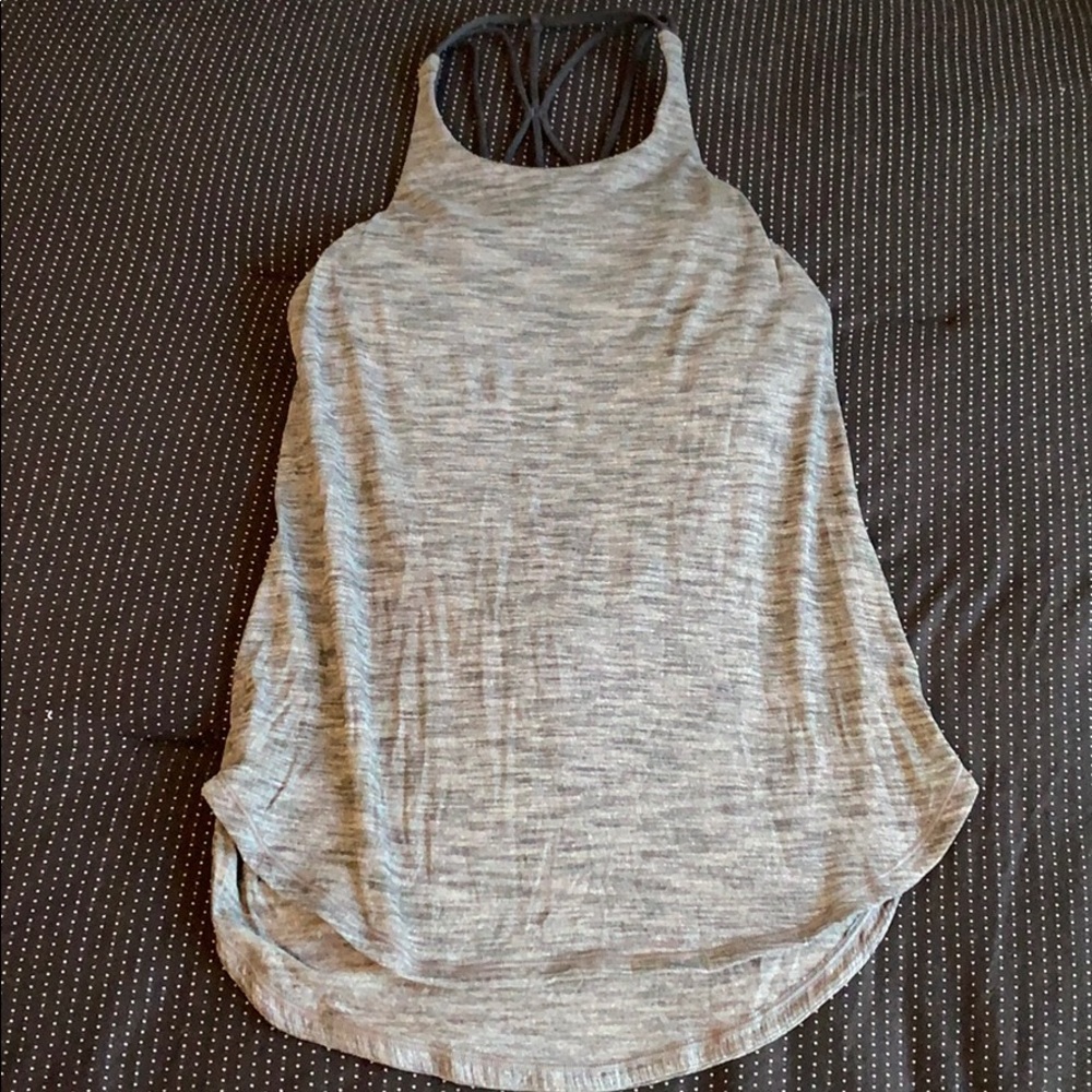 Lululemon Raise the Barre Tank Heathered Black sz6